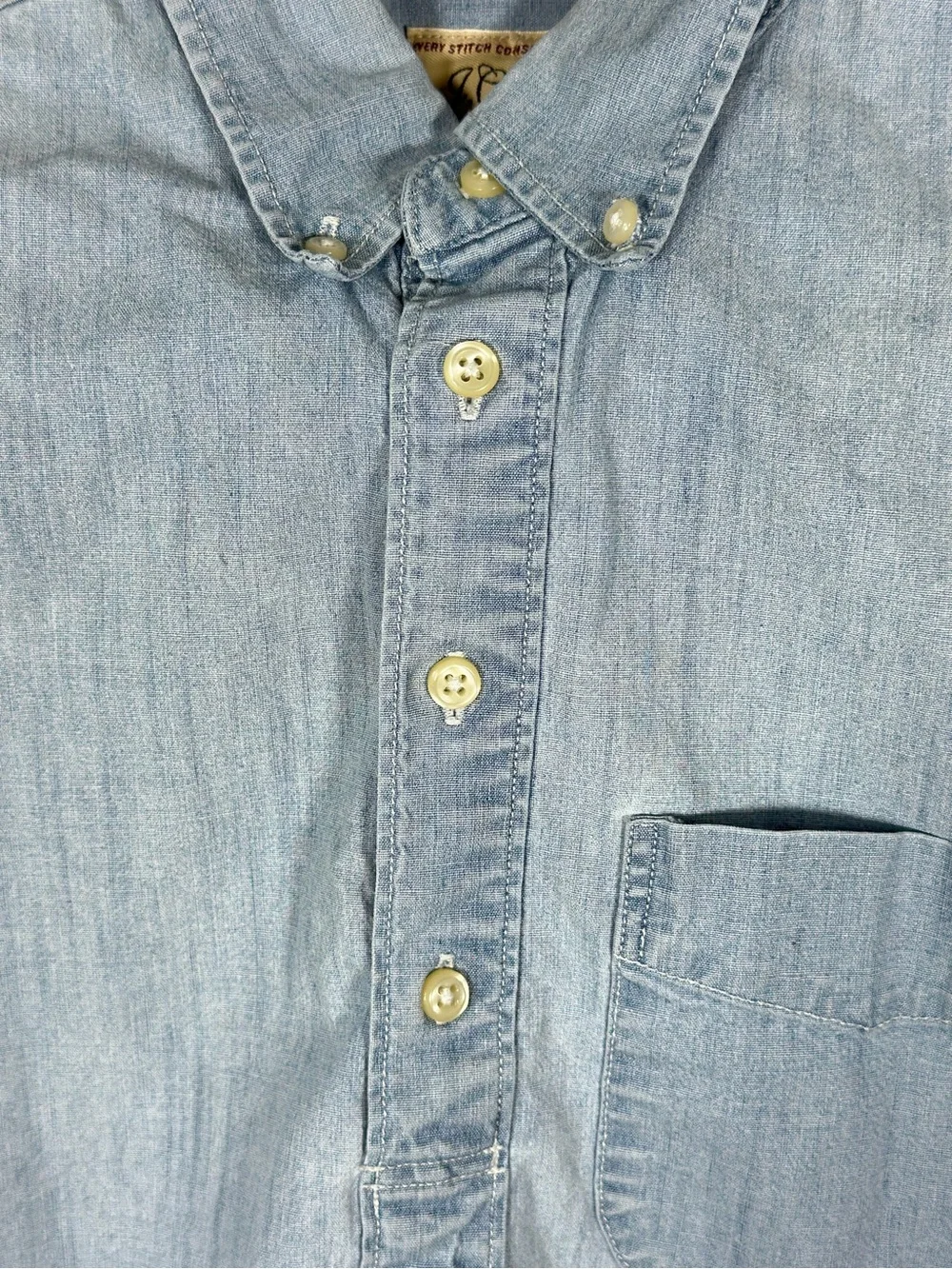 J. Crew Stretch Men's Cotton Slim Flex Button Down Short Sleeve Shirt Blue XS